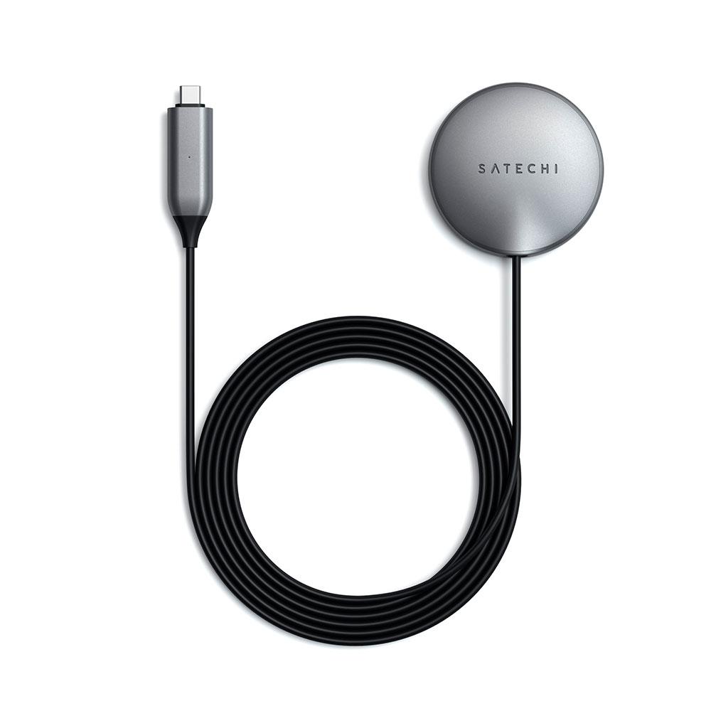 Зарядное устройство беспроводное Satechi Magnetic Wireless Charging Cable, 15Вт, серый космос - 3