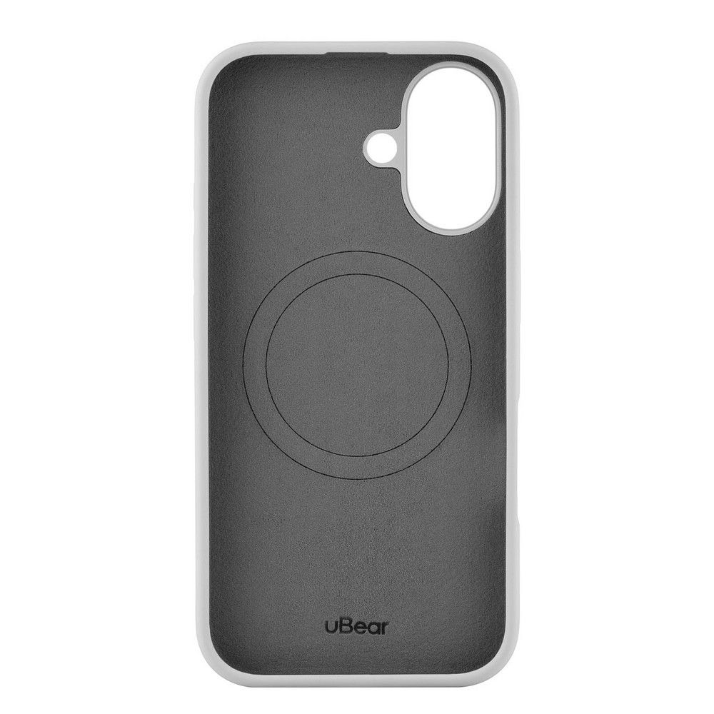 Чехол-накладка uBear Touch Mag Case для iPhone 16, силикон, светло-серый— фото №2