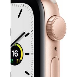 Apple Watch SE GPS 44mm (корпус - золотой, спортивный ремешок цвета сияющая звезда)— фото №1