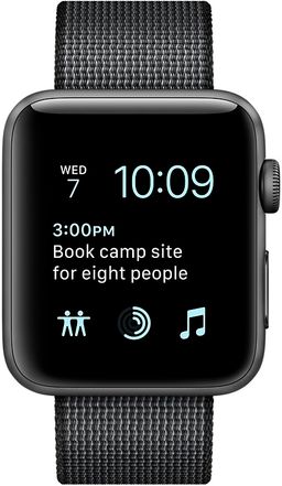 Apple Watch Series 2 (MP072RU/A) - 42 мм, алюминий «серый космос», черный ремешок из плетёного нейлона— фото №1