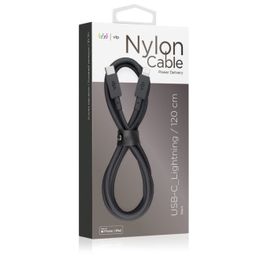 Кабель VLP Nylon Cable USB-C / Lightning, 1,2м, черный— фото №1