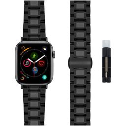 Ремешок Lyambda CETUS для Apple Watch 45mm, Нержавеющая сталь, черный— фото №1