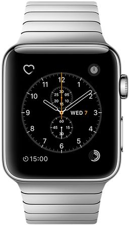 Apple Watch Series 2 (MNP52RU/A) - 38 мм, нержавеющая сталь, блочный браслет— фото №1