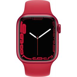 Apple Watch Series 7 GPS 45mm (корпус - красный, спортивный ремешок красного цвета, IP67/WR50)— фото №1