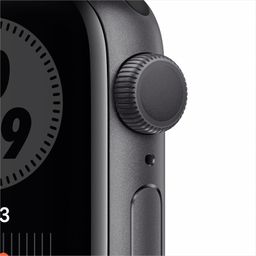 Apple Watch Nike Series 6 GPS, 40 мм, алюминий серый космос, спортивный ремешок Nike цвета «антрацитовый/чёрный»— фото №1