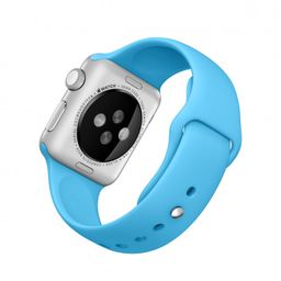 Apple Watch Sport - 38 мм, серебристый алюминий, голубой спортивный ремешок— фото №2