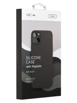 Чехол-накладка VLP Liquid Silicone для iPhone 13, силикон, черный— фото №3