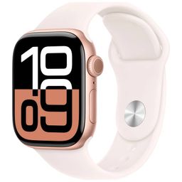 Apple Watch Series 10  (корпус - розовое золото, 42mm ремешок Sport Band светло-розовый, размер S/M)— фото №0