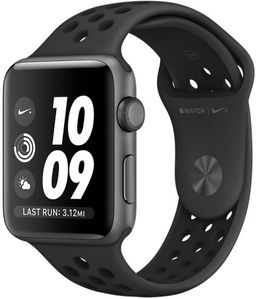 Apple Watch Nike+ GPS (MQKY2RU/A) - 38 мм, алюминий «серый космос», спортивный ремешок Nike цвета «антрацитовый/чёрный»— фото №0