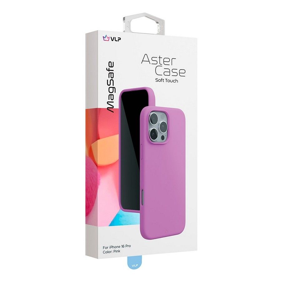 Чехол-накладка VLP Aster Case для iPhone 16 Pro, силикон, розовый— фото №1