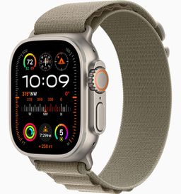 Apple Watch Ultra 2 GPS + Cellular 49mm (корпус - титан, ремешок Alpine Loop оливковый, IP6X)— фото №0