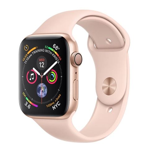 Apple Watch Series 4 (MU6G2RU/A) - 44 мм, золотистый алюминий, спортивный браслет цвета &quot;розовый песок&quot;— фото №0