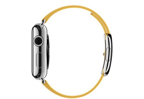 Apple Watch (MMFG2) - 38 мм, нержавеющая сталь, ремешок цвета «весенняя мимоза» с современной пряжкой— фото №1