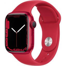 Apple Watch Series 7 GPS 41mm (корпус - красный, спортивный ремешок красного цвета, IP67/WR50)— фото №0