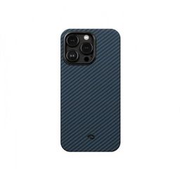 Чехол-накладка Pitaka MagEZ Case 3 для iPhone 14 Pro, арамид (кевлар), черный/синий— фото №0