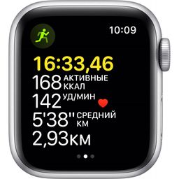 Apple Watch SE GPS 44mm (корпус - серебристый, спортивный ремешок цвета синий омут)— фото №2