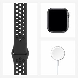 Apple Watch Nike Series 6 GPS, 40 мм, алюминий серый космос, спортивный ремешок Nike цвета «антрацитовый/чёрный»— фото №6