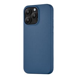 Чехол-накладка uBear Capital Case для iPhone 15 Pro Max, кожа, синий— фото №1