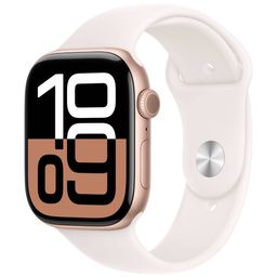 Apple Watch Series 10  (корпус - розовое золото, 46mm ремешок Sport Band светло-розовый, размер M/L)— фото №0