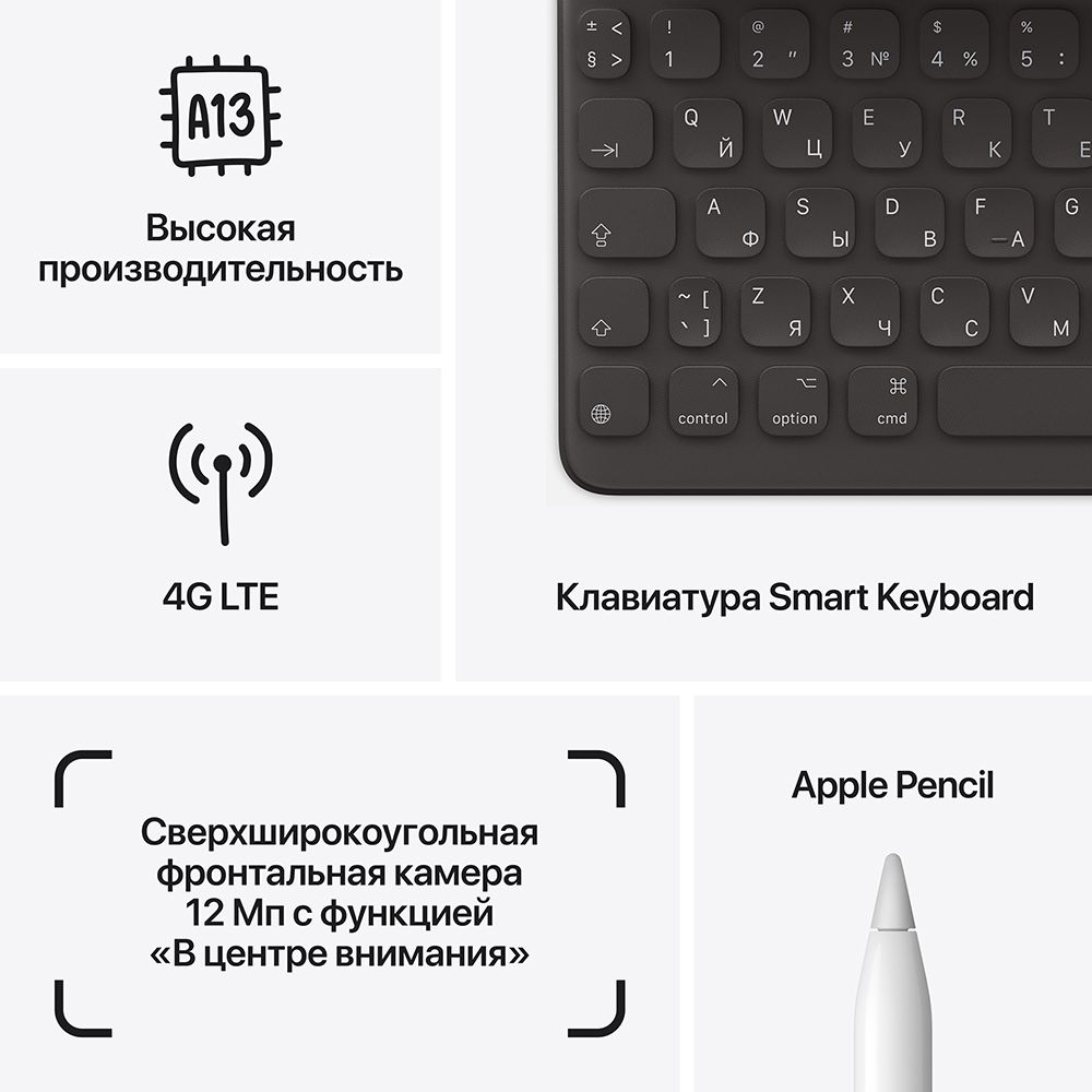 2021 Apple iPad 10.2″ (256GB, Wi-Fi + Cellular, серебристый)— фото №5