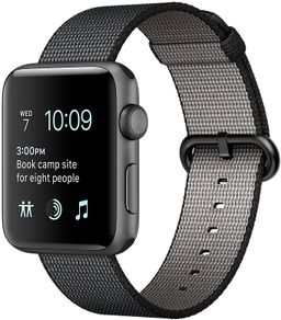 Apple Watch Series 2 (MP052RU/A) - 38 мм, алюминий «серый космос», черный ремешок из плетёного нейлона— фото №0