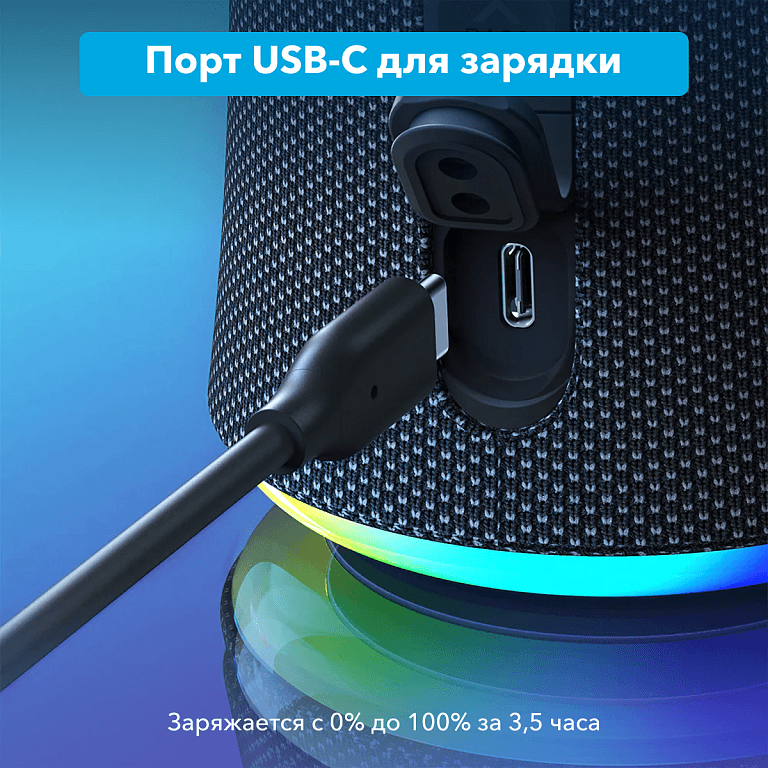 Акустическая система Anker SoundCore Flare 2, 20 Вт синий— фото №7