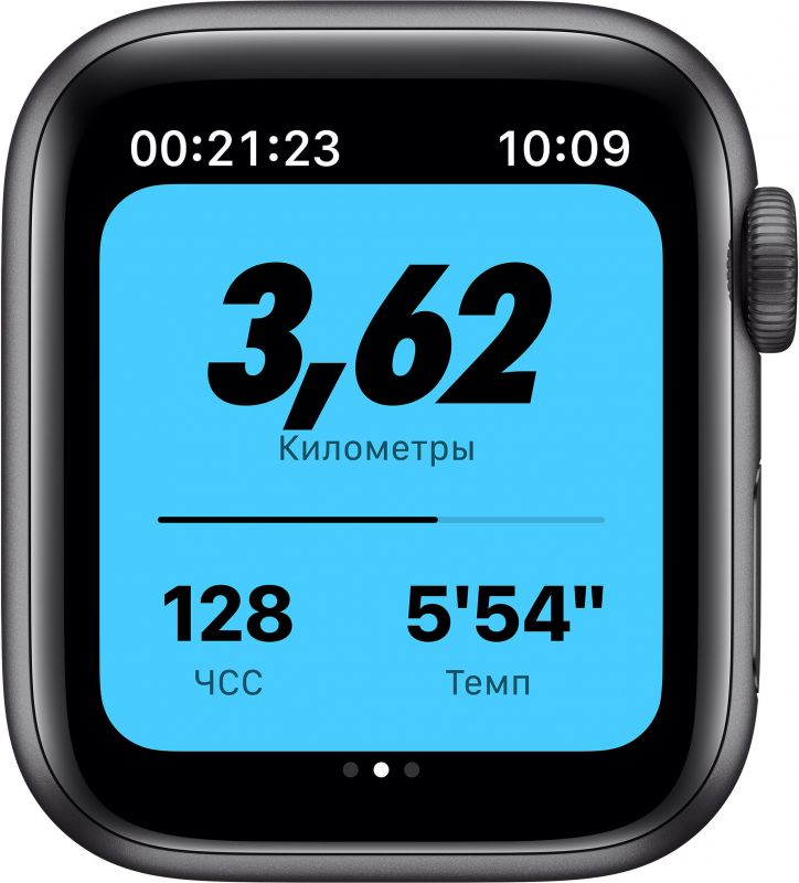 Apple Watch Nike Series 6 GPS, 40 мм, алюминий серый космос, спортивный ремешок Nike цвета «антрацитовый/чёрный»— фото №4