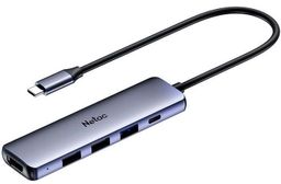 Концентратор USB Netac WF 14 6в1 серый— фото №0