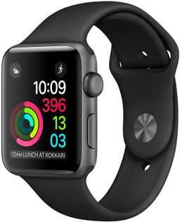 Apple Watch Series 1 (MP032RU/A) - 42 мм, алюминий «серый космос», черный спортивный ремешок— фото №0