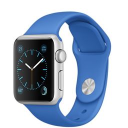 Apple Watch Sport (MMF22) - 38 мм, серебристый алюминий, спортивный ремешок цвета «кобальт»— фото №0