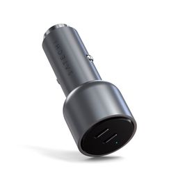 Зарядное устройство автомобильное Satechi 40W Dual USB-C PD Car Charger, 40Вт, серый космос— фото №0