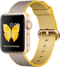 Apple Watch Series 2 (MNP32RU/A) - 38 мм, золотистый алюминий, спортивный ремешок цвета «жёлтый/светло‑серый»— фото №0