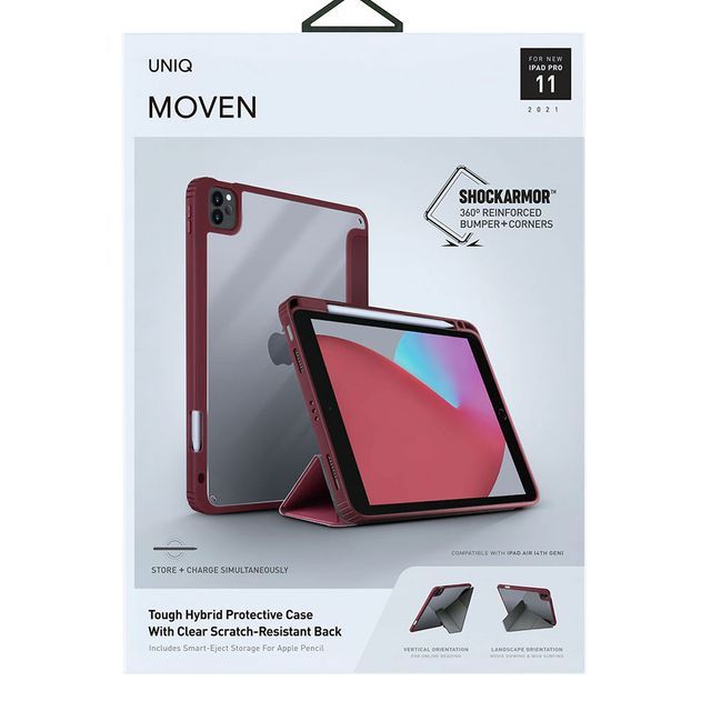 Чехол-книжка Uniq Moven для iPad Pro 11 (3-го поколения) (2021), полиуретан, красный— фото №8