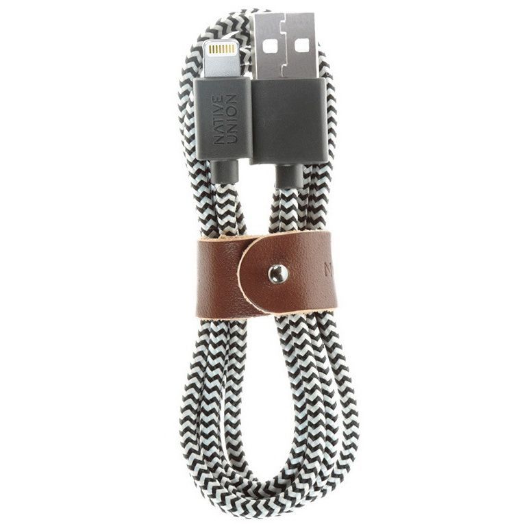 Кабель Native Union Belt Cable USB / Lightning, 1,2м, зебра— фото №0