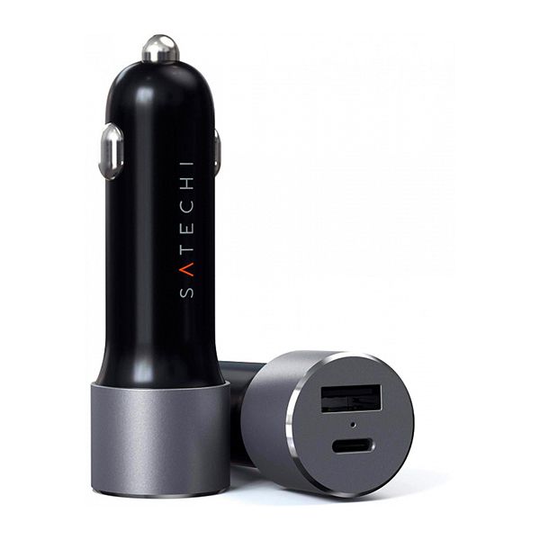 Зарядное устройство автомобильное Satechi 72W Type-C PD Car Charger, 72Вт, серый космос— фото №0