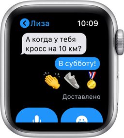 Apple Watch Series 6 GPS, 40 mm, алюминий серебристый, спортивный ремешок белого цвета— фото №4