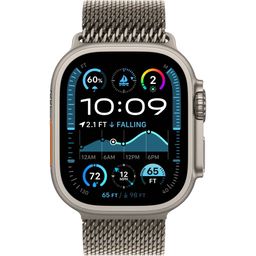 Apple Watch Ultra 2 GPS + Cellular 49mm (корпус - титан, ремешок Milanese Loop серебристый, IP6X)— фото №1