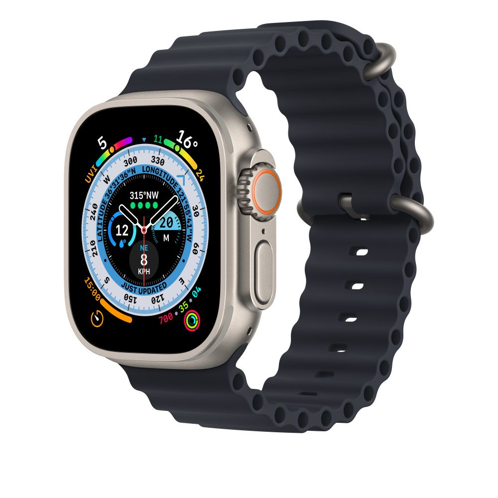 Удлинитель ремешка Apple Ocean Band Extension для Apple Watch 49mm, Фторэластомер, темная ночь— фото №1