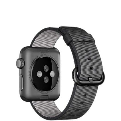 Apple Watch Sport (MMF62) - 38 мм, алюминий «серый космос», черный ремешок из плетёного нейлона— фото №3