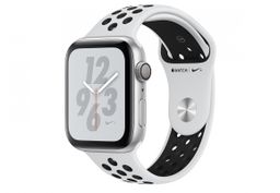 Apple Watch Nike+ Series 4 GPS (MU6H2RU/A) - 40 мм, серебристый алюминий, спортивный ремешок Nike цвета «чистая платина/черный»— фото №0