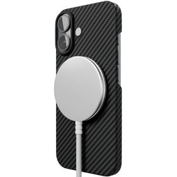 Чехол-накладка VLP Kevlar Case для iPhone 16, кевлар, черный— фото №3