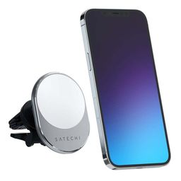 Автомобильный держатель Satechi Magnetic Wireless Car Charger серый космос— фото №3