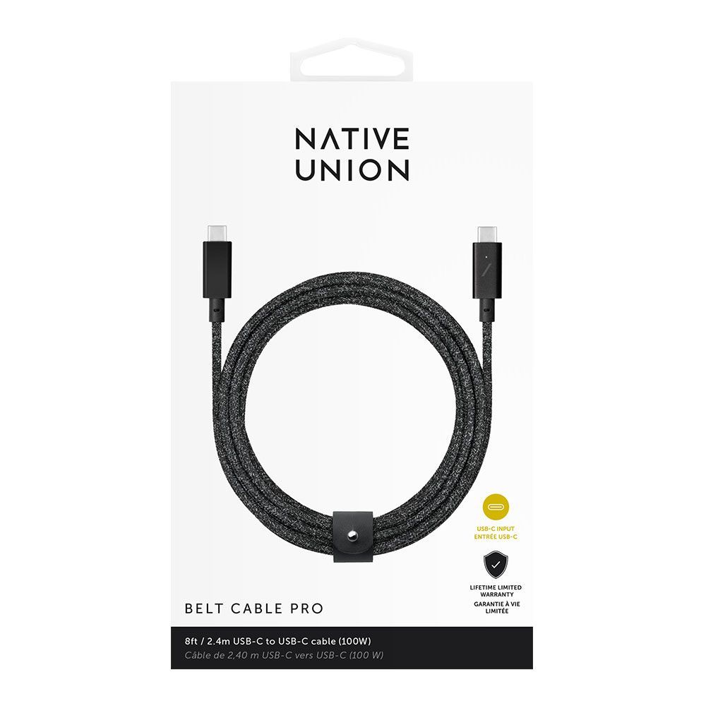 Кабель Native Union USB-C / USB-C, A, 100Вт  2,4м, черный— фото №2