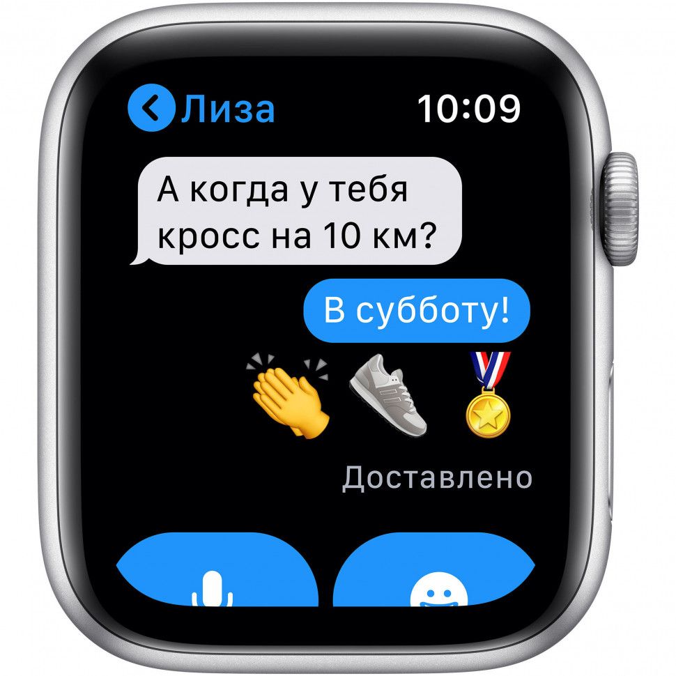 Apple Watch Nike Series 6 GPS, 44 мм, алюминий серебристый, спортивный ремешок Nike цвета «чистая платина/черный»— фото №3