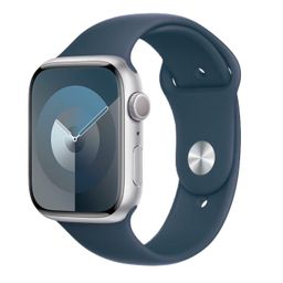 Apple Watch Series 9 GPS 41mm (корпус - серебристый, спортивный ремешок серебристый, IP6X)— фото №0