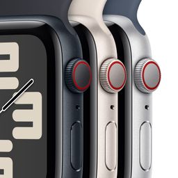 Apple Watch SE 2023 GPS  (корпус - серебристый, 40mm ремешок Sport Band штормовой синий, размер S/M)— фото №2