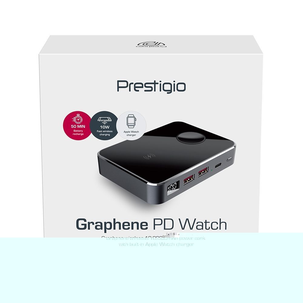 Внешний аккумулятор Prestigio Graphene PD Watch Edition 10000 мАч, черный— фото №7