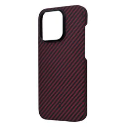 Чехол-накладка Asynora Magnetic aramid fiber для iPhone 15 Pro, кевлар, красный— фото №1