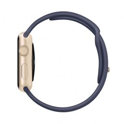 Apple Watch Sport (MLC72) - 42 мм, золотистый алюминий, тёмно-синий спортивный ремешок— фото №4