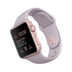 Apple Watch Sport (MLCH2) - 38 мм, алюминий «розовое золото», сиреневый спортивный ремешок— фото №2